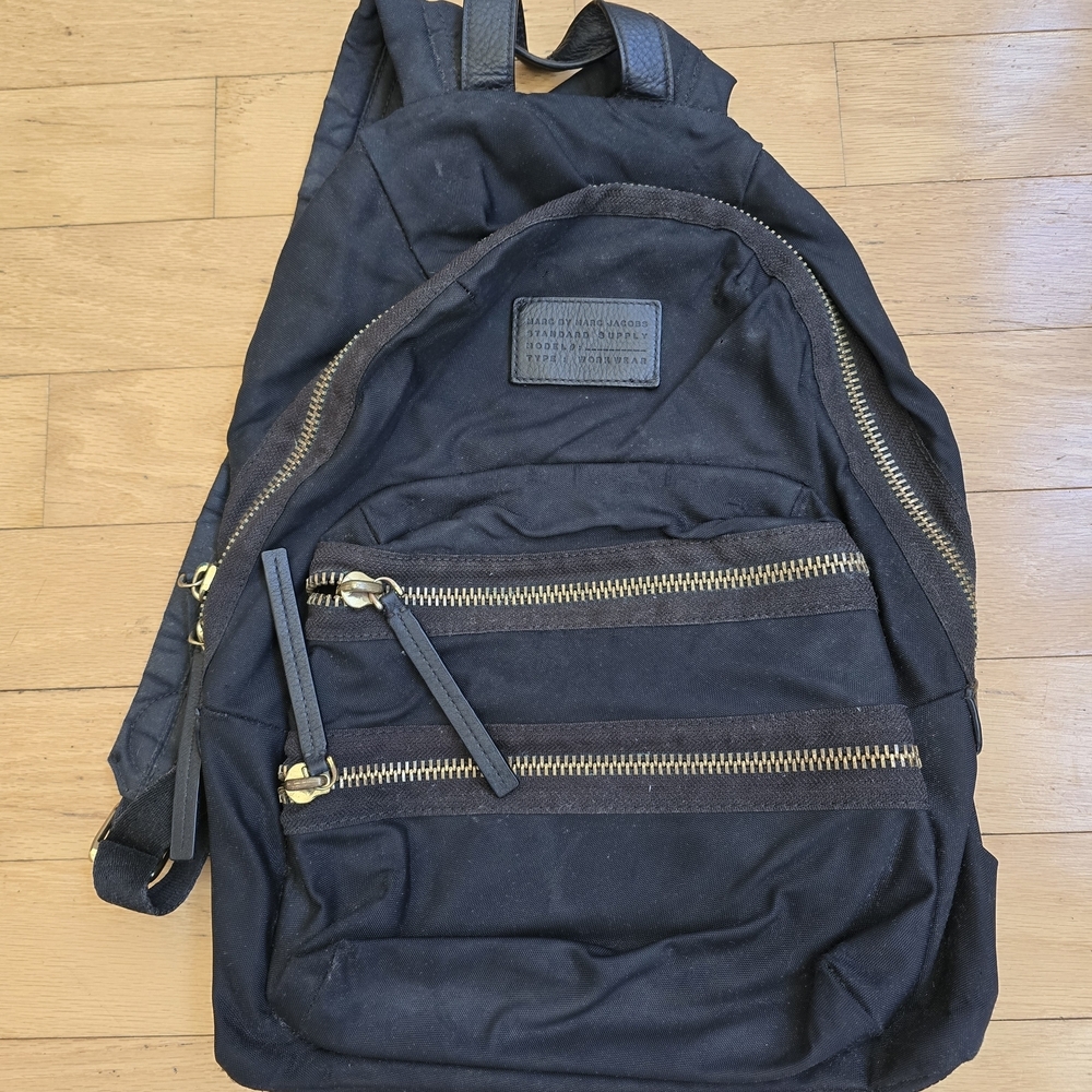 Marc By Marc Jacobs Black Backpack with Gold Accents
